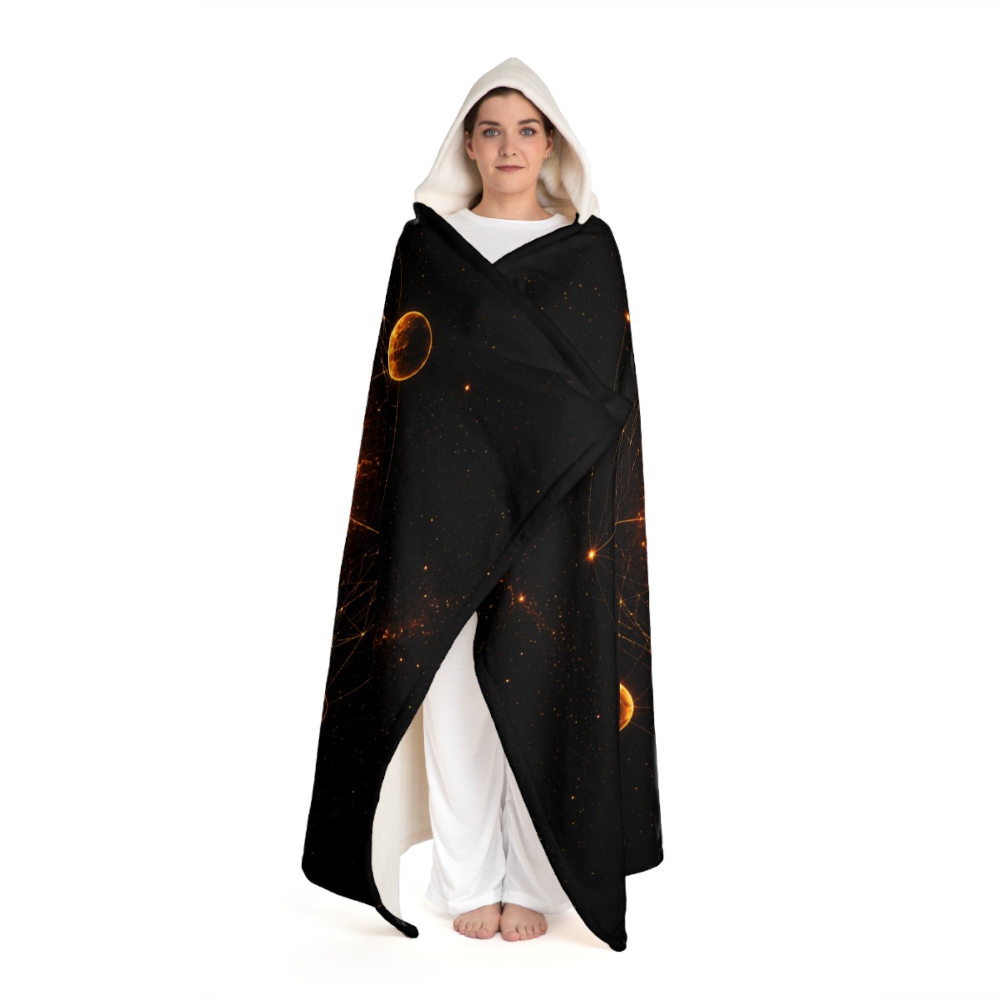 Sun of Life Hooded Sherpa Fleece Blanket